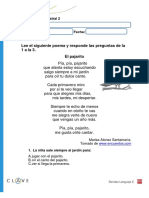 Evaluación semestral 2 - Preguntas sobre poema, receta y textos