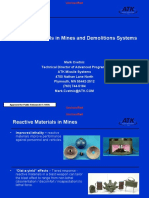 Reactive Materials in Mines and Demolitions Systems