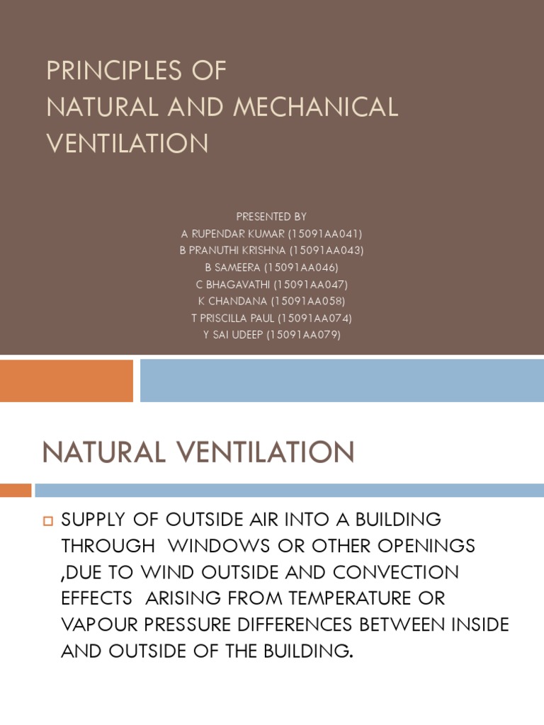 Principles of Natural and Mechanical Ventilation PDF Ventilation