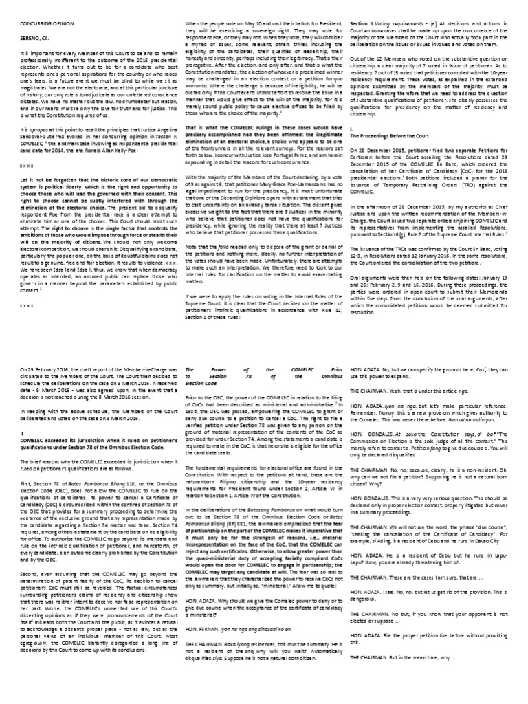 Voting Rights and Candidate Eligibility | PDF | Commission On Elections ...