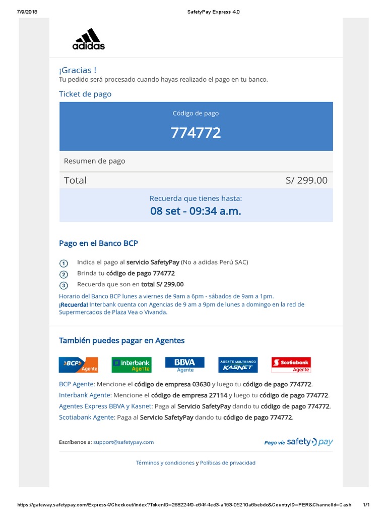 Instrucciones de Pago SafetyPay Perú | PDF