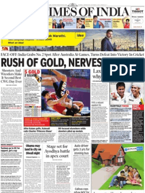 298px x 396px - Times of India Mumbai - 6 Oct 2010 | Sports