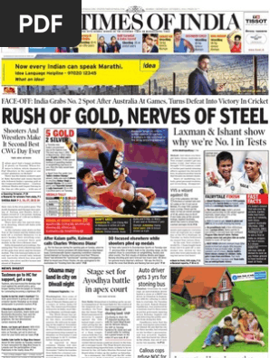 298px x 396px - Times of India Mumbai - 6 Oct 2010 | Sports