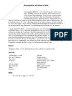 HPLC - Determination of Caffeine in Soda