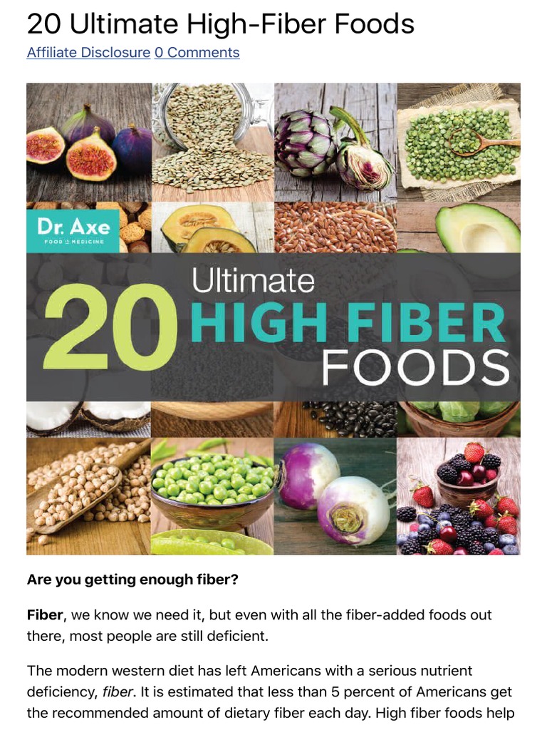 20 Ultimate High Fiber Foods PDF | PDF | Dietary Fiber | Diet & Nutrition