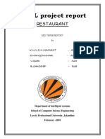 HTML Project Report: Restaurant