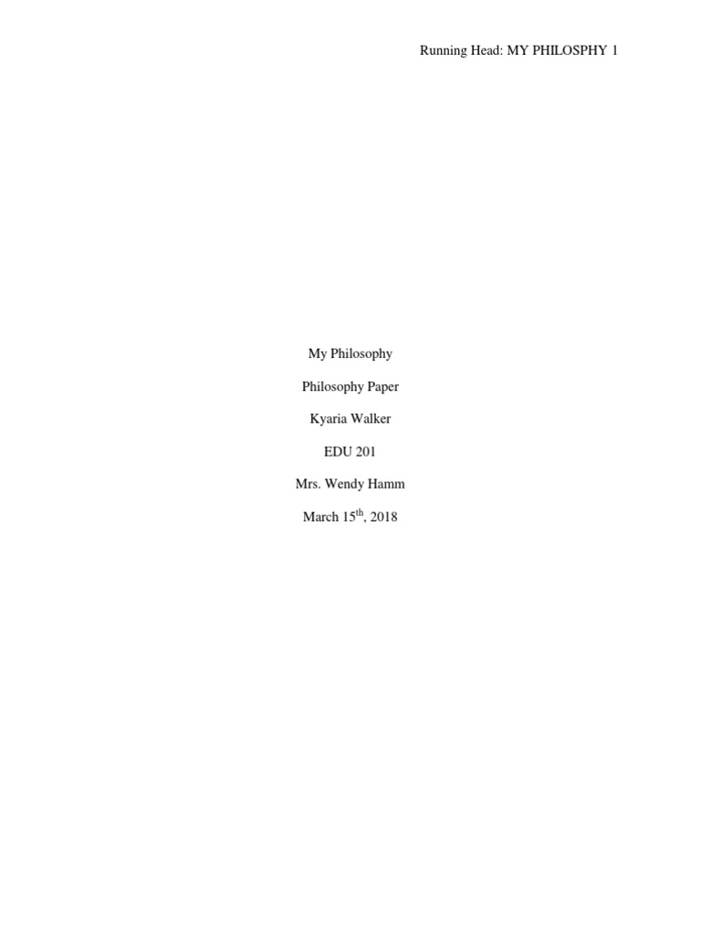 My Philosophy Paper | PDF | John Dewey | Teachers