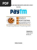 Software Requirements Specification Paytm: Submitted By:-Swetav Savarn K17JT, A13