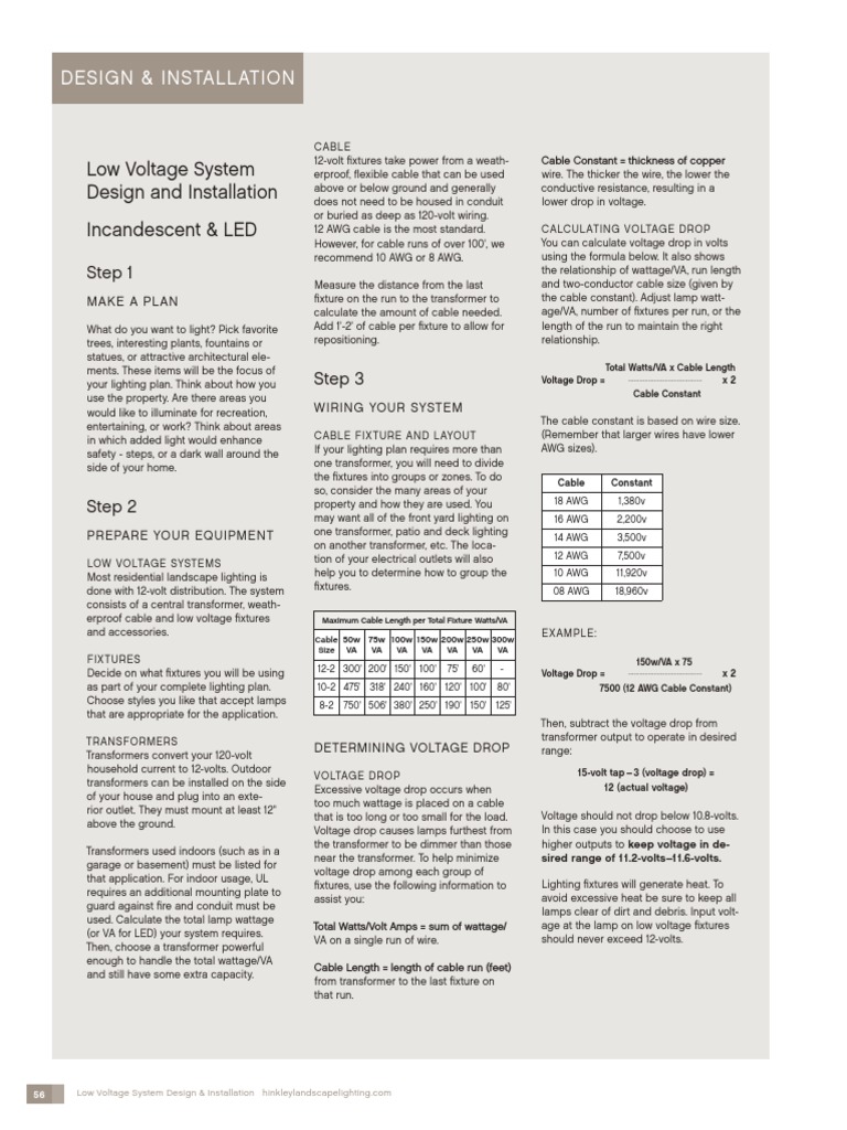 Low Voltage Design and Installation | PDF | Lighting | Transformer