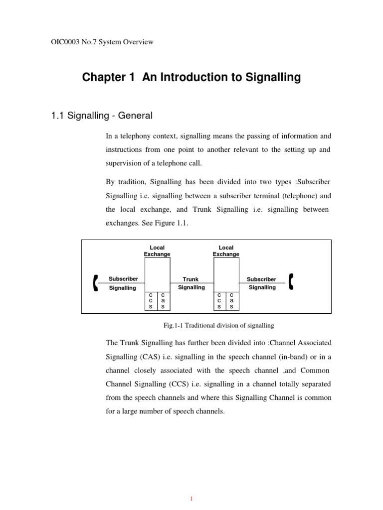 OIC0003 NO.7 Signaling System Overview | PDF