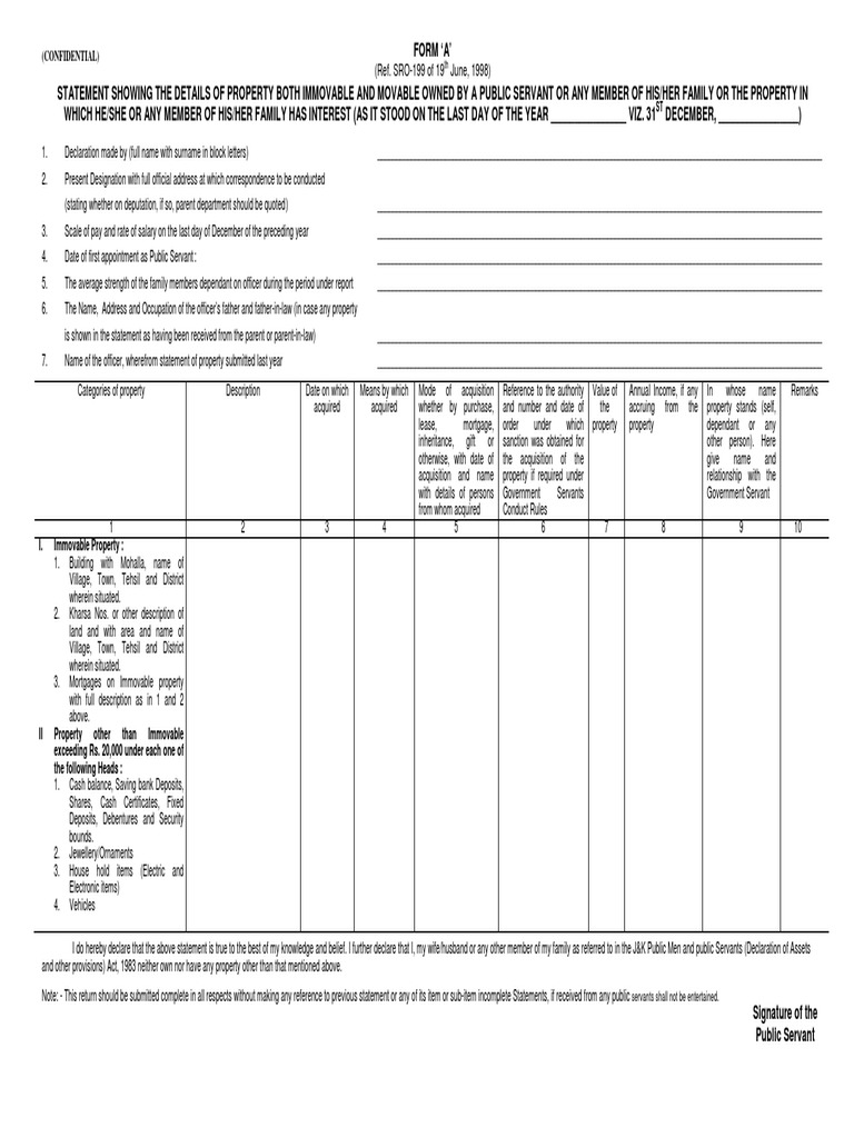 Property Statement PDF | PDF | Property | Government
