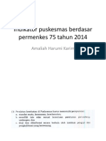 Indikator Puskesmas Berdasar Permenkes 75 Tahun 2014