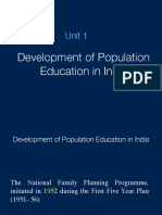 Development of Population Education in India