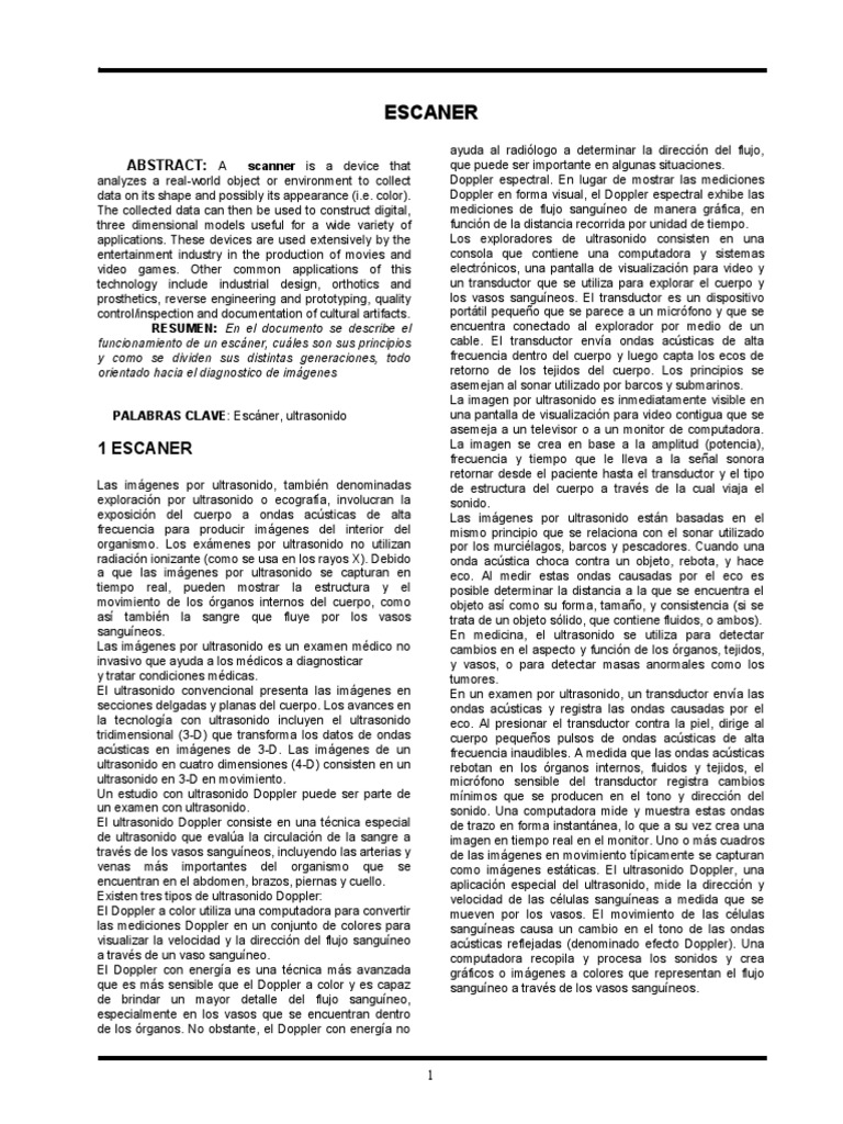 Escaner 2 | PDF | Ultrasonido | Ultrasonido médico