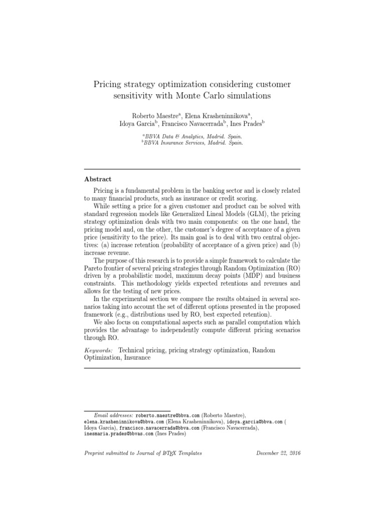 Monte Carlo Pricing for Insurers | PDF | Strategic Management ...