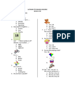 Latihan PTS Bahasa Inggris Kelas 2 SD