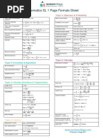 SL Maths 1 Page Formula Sheet