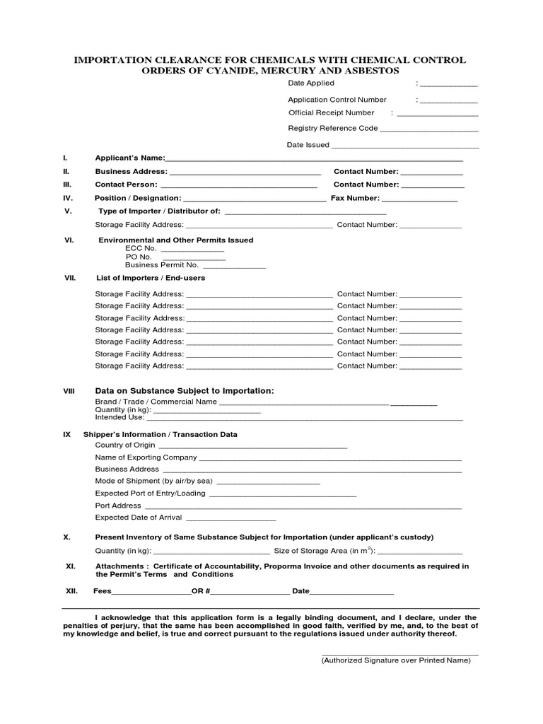 Form CCO ImportationClearance | PDF | Business