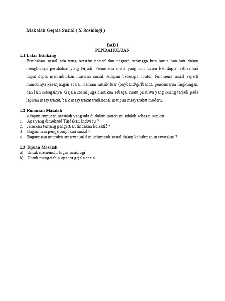Makalah Gejala Sosial