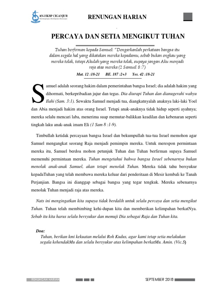 Contoh Renungan Harian | PDF