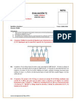 Evaluación T2 de Dinámica: ecuaciones de ligadura, velocidad de un bote, aceleración y tensión en una cuerda, fuerza de fricción en un remolque, fuerza en una perdiga giratoria