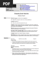 Damian J Sanchez - Resume of A Musician