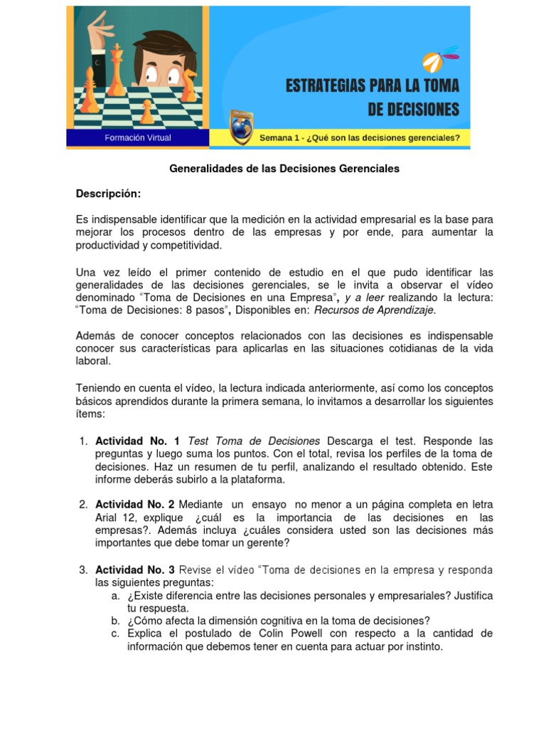 Guía Aprendizaje Unidad 1 | PDF | Toma de decisiones | Lectura (proceso)