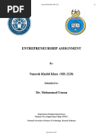 Entrepreneurship assignment