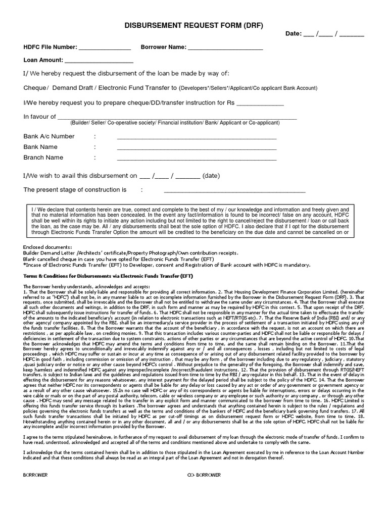Disbursement Request Form Reserve Bank Of India Banks