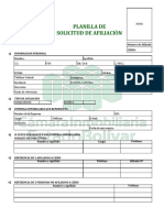 Planilla de Afiliado Ciebo Camara Inmobiliaria Bolívar 