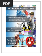 Download final Copy of International Marketing  project on ADVERTISING by shailesh Maurya SN3886183 doc pdf