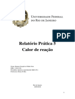 Medição do Calor de Reação em Reações Químicas