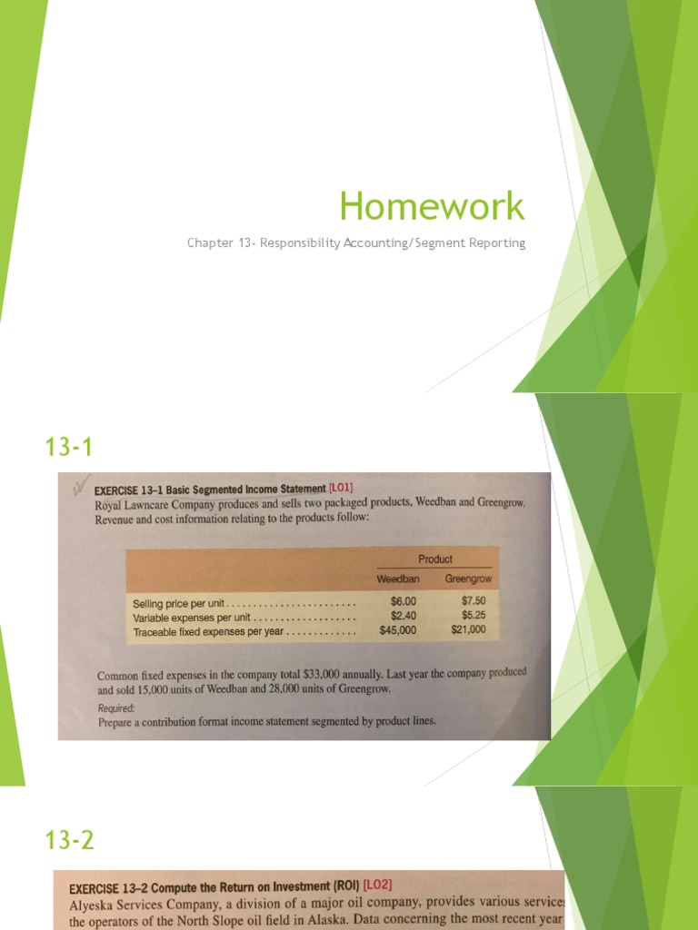 Homework - Chapter 13 - Responsibility Accounting | PDF