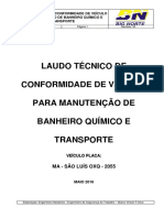 LAUDO TÉCNICO VEÍCULO BANHEIRO QUÍMICO