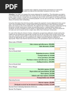 Income Statement Task