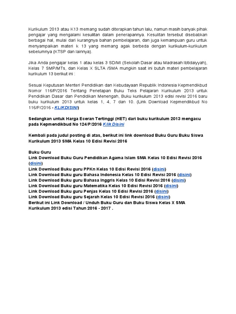 Lengkap Edisi Revisi Unduh Buku Kurikulum 2013 Sma Pdf