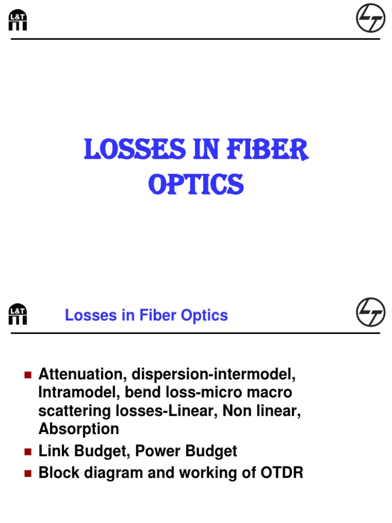 Optical Fiber Losses Overview | PDF | Dispersion (Optics) | Scattering