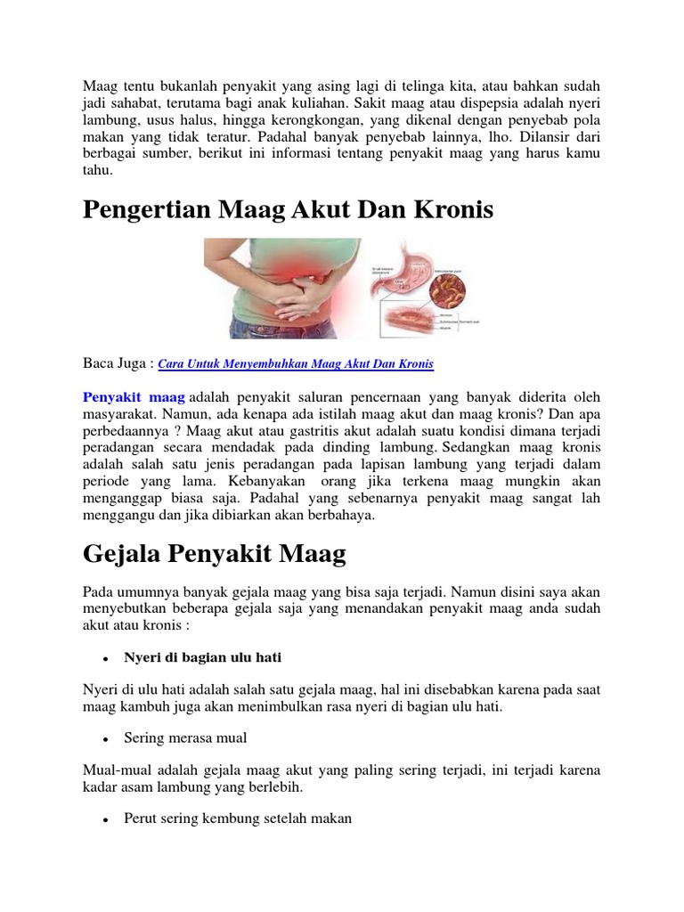 penyakit maag akut adalah