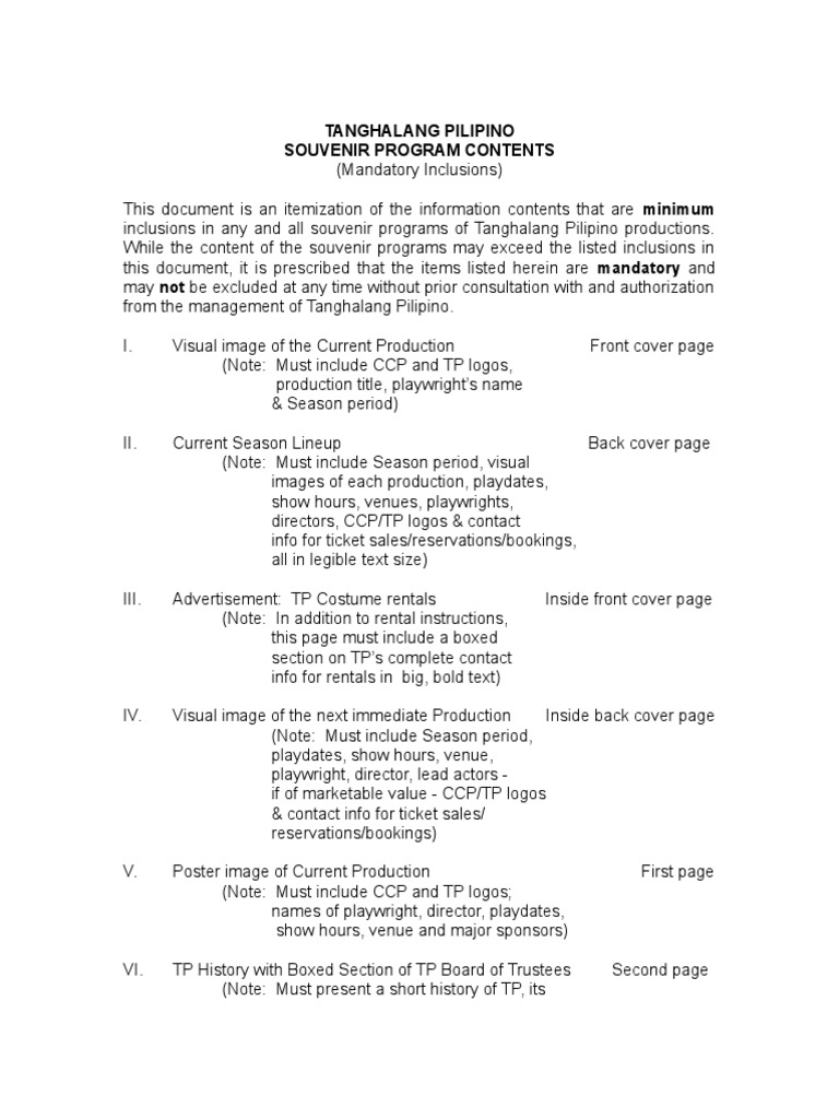 TP Souvenir Program Contents PDF Subscription Business Model Business