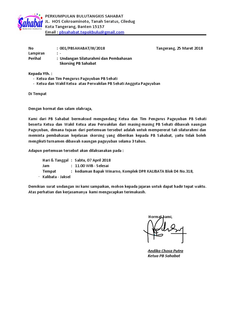 Draft Surat Undangan Pb Sahabat Wd