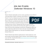 Cara Disable Dan Enable Windows Defender Windows 10