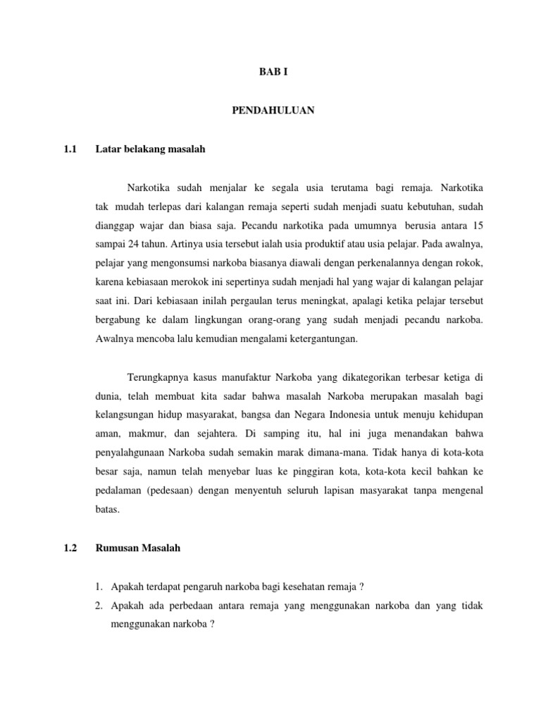 Karya Tulis Ilmiah Tentang Narkoba