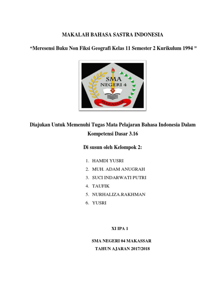 Resensi Buku Non Fiksi Buku Geografi Kelas 2