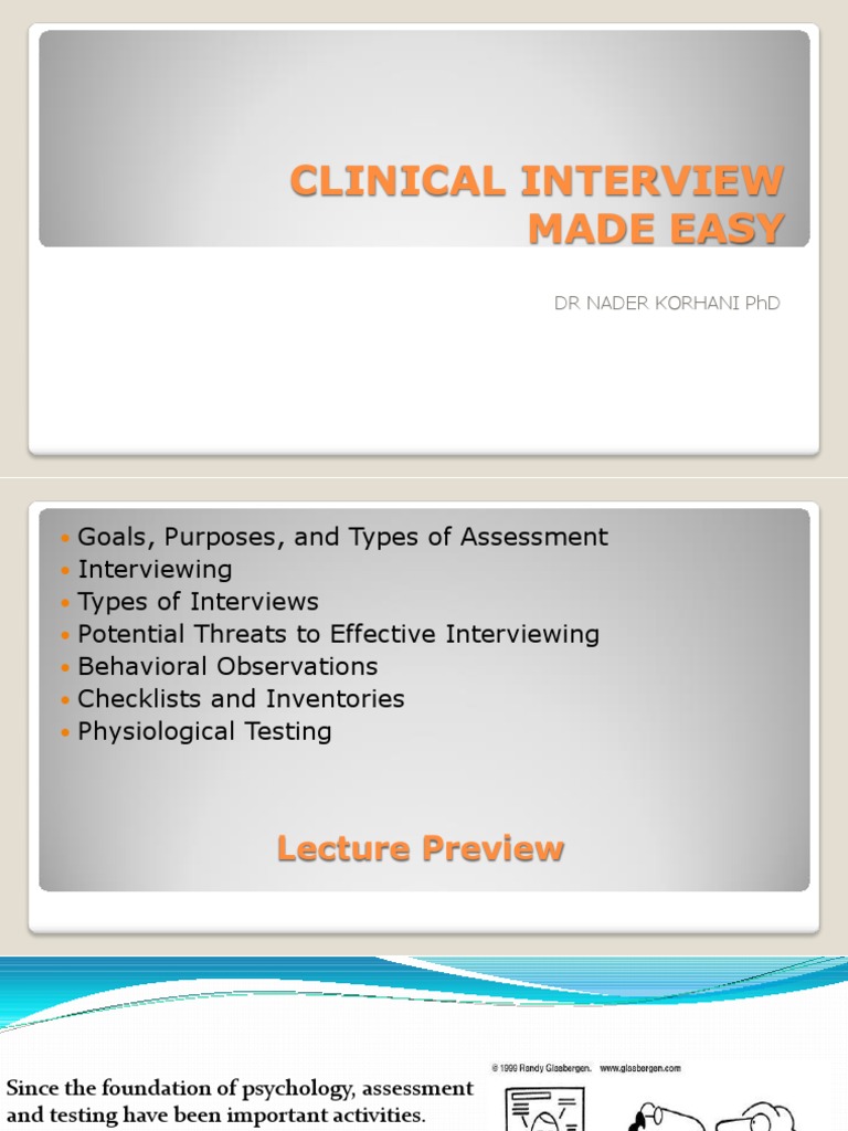Clinical Interview Made Easy | PDF | Psychological Evaluation | Mental ...