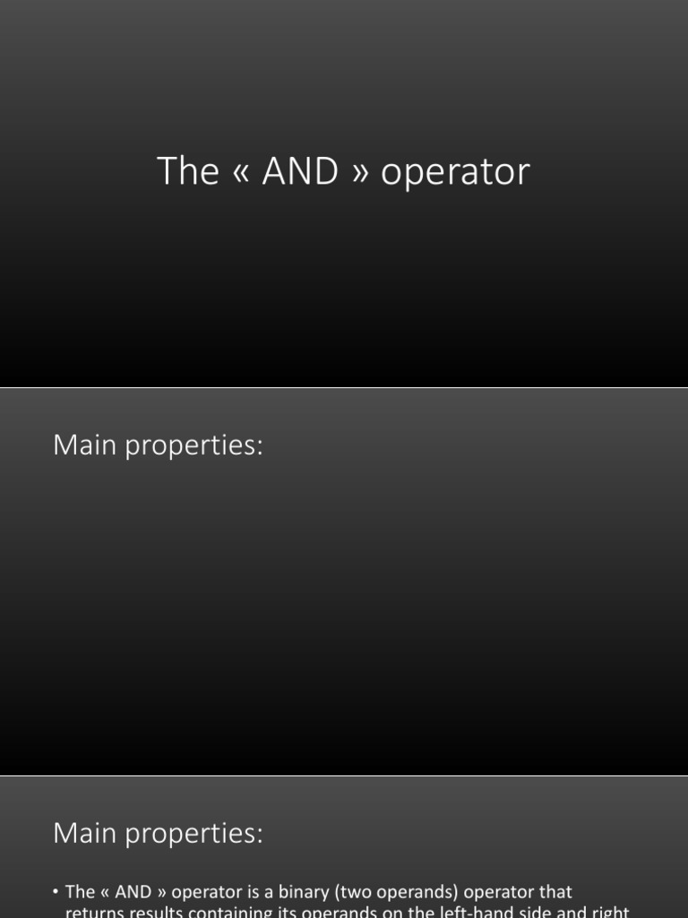 The AND Logical Operator PDF | PDF