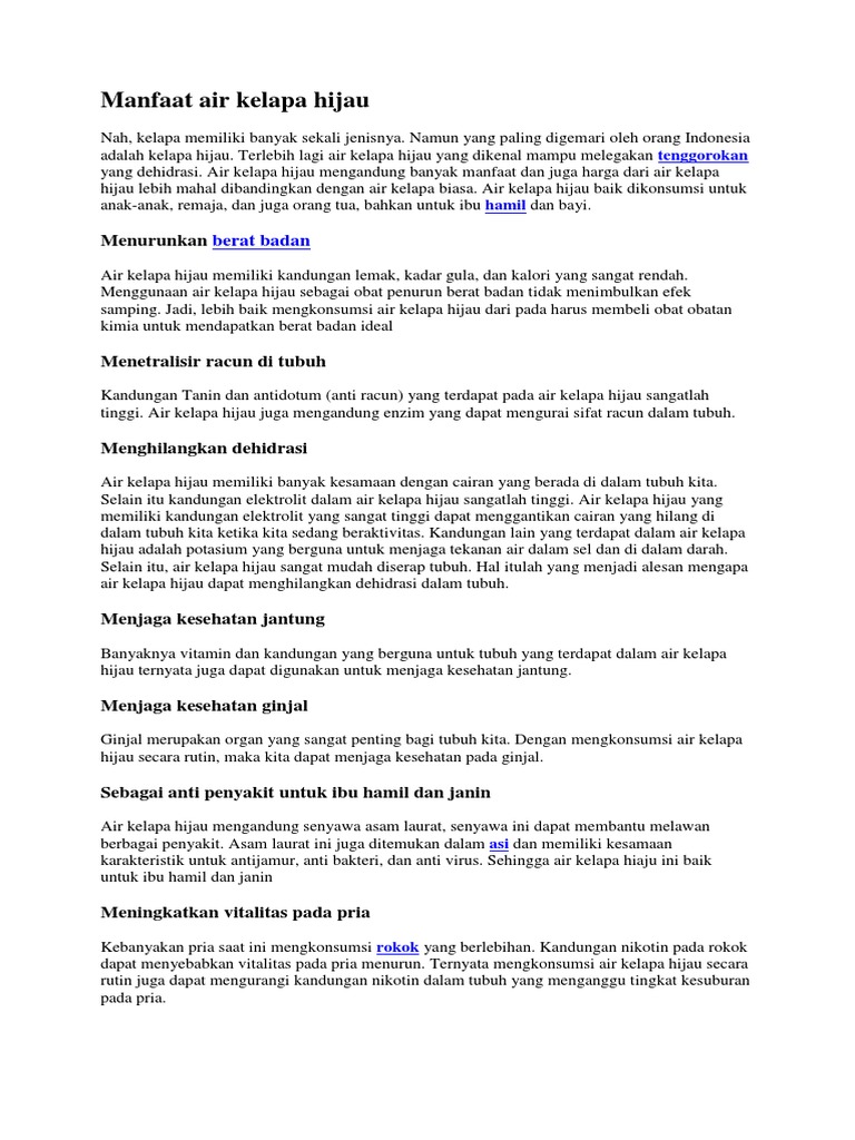 Manfaat Air Kelapa Hijau Pdf