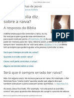 O Que A Bíblia Diz Sobre A Raiva