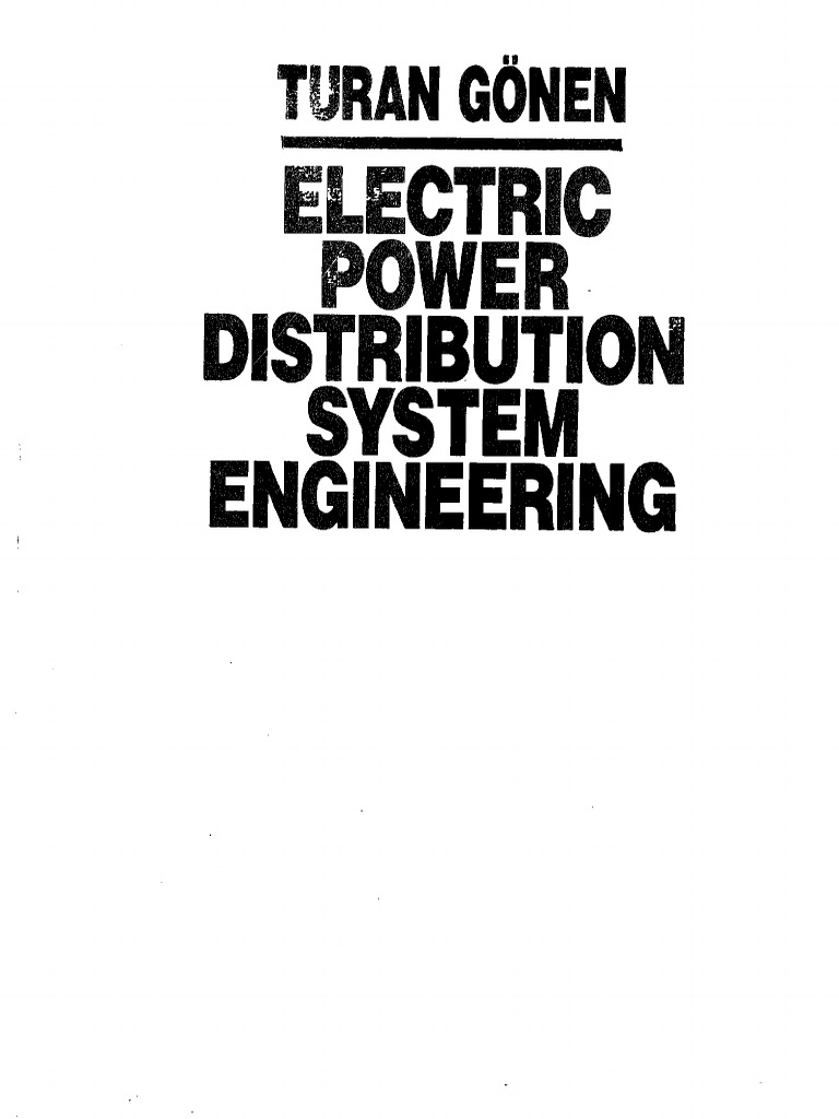 Electric Power Distribution System Engineering (Turan Gonen) 1985 PDF PDF