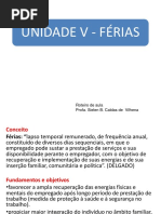 Unidade 5 FERIAS - Direito do trabalho