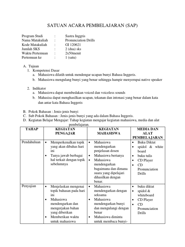 Sap Pronunciation Drills PDF
